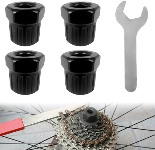 4Pcs Bicycle Cassette Removal Tool, Freewheel Remover Tool, Bike Cassette Lockring Tool, Bicycle Freewheel Remover Repair Lockring Tool, Cassette Install Removal Tools for Mountain Bikes With 1 wrench