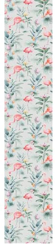 Ambiance Sticker Papier Peint Intissé Pré-encollé Rouleau Wallpaper Gris Oiseaux Tropicaux Roses et Fleurs du Paradis Adhésif Décorative - 1 Roulle de H300 x L60 cm
