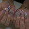 GlamRays 24 Pcs Press on Nails Short Almond Spring Nail Tips Acrylic Nail Kit 3D Rhinestone Alloy Nail Charms Nail Art Fake Nails Press ons French Tip Glue on Nails