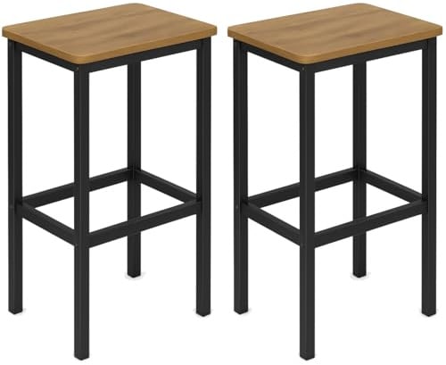Begryf, Barhocker Holz, Barhocker, Holzhocker, Hocker Holz, Holzhocker, Stehhocker, Küchenstühle, Barstuhl, 2er Set, Set aus 2 Barhockern, Küche, Esszimmer, robust, modern, stabil