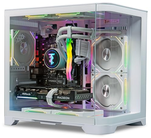 ViprTech Reaper 2.5 PC raffreddato a liquido Ryzen 7 8700F, RX 9060XT, bianco artico | AMD Ryzen 7 8700F (5.0Ghz Liquid Cooled), AMD RX 9060 XT 16GB, 16GB DDR5 RAM, SSD NVMe 1TB, 800W Gold PSU