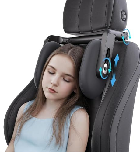 Kopfstütze Auto Kinder, 2025 Neues Upgrade Nackenstütze Auto, 360° Rotation Verstellbarem Auto Kopfstütze Nackenstütze für Kinder & Erwachsene, Auto Kopfstützen Kissen Memory Foam