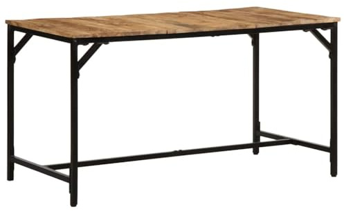 vidaXL Dining Table 140x70x75 cm Solid Wood Rough Mango, dining room table, dinner table, dining room furniture, kitchen table, restaurant table