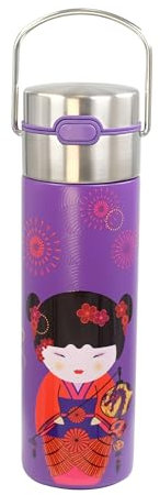 Eigenart LEEZA Sweet Little Geisha 11029 Gourde isotherme à double paroi en acier inoxydable avec bouchon sport et passoire, sans BPA, 500 ml