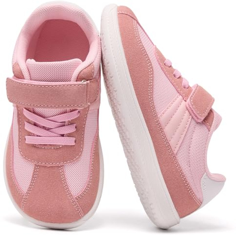 Mioceko Boys Girls Trainers Kids School Shoes Wide Toe Breathable Hook and Loop Sneakers