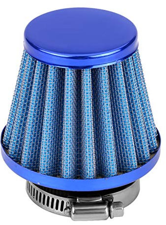 Qiilu Auto Filtro Aria Rotondo Conico Induzione di Aspirazione Filtro Aria da 38 mm per Off-Road Motorciclo ATV Quad Dirt Pit(Blu)