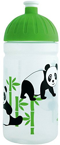 ISYbe Original Marken-Trink-Flasche für Klein-Kinder, 500 ml, BPA-frei, Panda-Motiv für Mädchen & Jungen, für Schule-Reisen-Kita-Kiga-Outdoor, Auslaufsicher auch mit Sprudel, Spülmaschine-fest