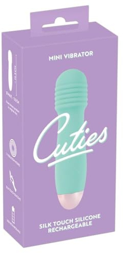 Cuties Mini-Vibrator Green - stimulierender Vibro-Stab für Frauen und Männer, 7 Vibrationsmodi, klein und diskret, Reizstruktur, wasserdicht, grün