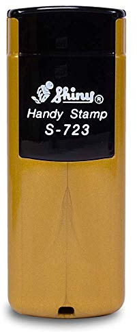 Personalisierbarer Taschenstempel Shiny S-723 ca. 18 x 47 mm in gold, mit eigenem Text, Logo oder Adresse selbst gestalten, Pocket Stamp