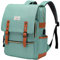 Modoker Vintage-Rucksack für Damen und Herren, Reiserucksäcke mit USB-Ladeanschluss, modischer Rucksack für 39,6 cm (15,6 Zoll) Notebooks, Grün