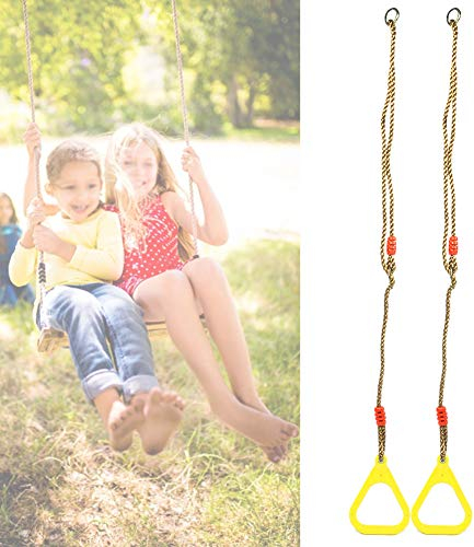 DaMohony Verstellbarer Kunststoff Swing Gym Fitness Übung Hänger Ring mit Seil, 1471711-AM84UK-GMTCD, gelb
