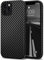 Tasikar Compatible with iPhone 12 Case/iPhone 12 Pro Case Carbon Fiber Leather Design with TPU Hybrid Slim Case (Black)