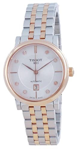 Tsissot Carson, Damenuhr, Bicolor, Schweizer Automatikuhrwerk, Datumsanzeige, Carson/LR/A/BICO/CAD ARGENTE+D