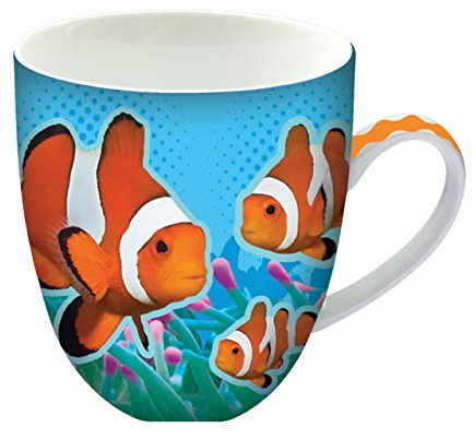 Animug - Pesce Pagliaccio di Deluxebase. Tazza grande in Ceramica da 450 ml. La tazza pesce pagliaccio è un'ottima aggiunta alle tue tazze particolari o può essere un regalo carino e divertente