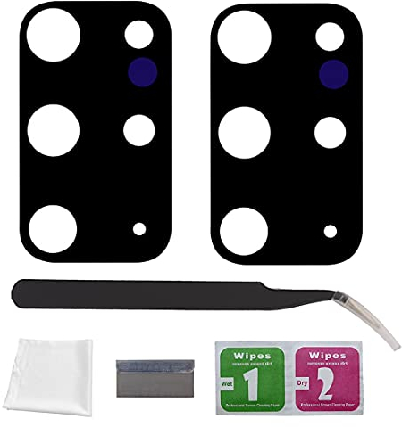 Eonpam 2er-Pack Kamera Glas für Samsung Galaxy S20+ Plus G985 G986 Original Rückseite Kamera Linse Glas Ersatz HD Kameraschutz Camera Glass + Reparatur Set