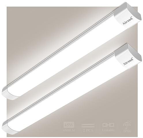 Airand 2 Stück Led Feuchtraumleuchte 150CM 45W 4500LM Led Röhre Garagenlampe Werkstattlampe IP66 Wasserfest Leuchte für Garage Keller Werkstatt Feuchtraum Bad Büro Warenhaus Keller Neutralweiß 4000K