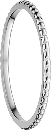 BERING Innenring ultraschmal Edelstahl Bubble-Optik Silber 562-10-X0, Größe:8