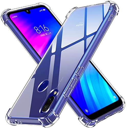 iVoler Cover per Xiaomi Redmi 7, Custodia Trasparente per Assorbimento degli Urti con Paraurti in TPU Morbido, Sottile Morbida in Silicone TPU Protettiva Case