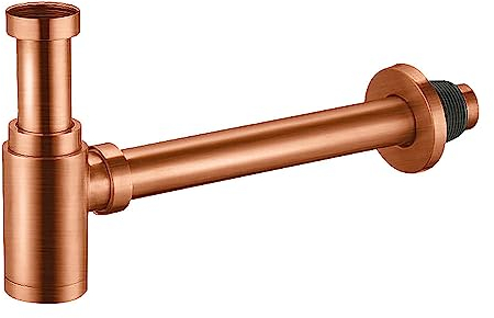 Aloni Messing/Edelstahl Kupfer gebürstet Siphon 35 cm