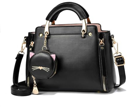 NICOLE & DORIS Frauen Umhängetasche Klein Tasche Mode Handtaschen Damen Kuriertaschen Handytasche Mädchen Crossbody Schultertaschen mit Geldbörse Schwarz