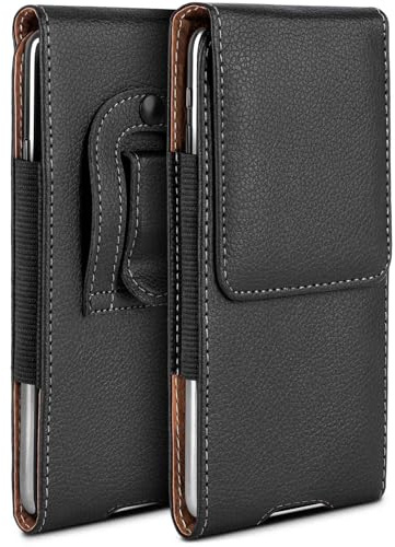 moex Plug Case für iPhone 6s / iPhone 6 Hülle mit Gürtelclip, Handy Gürteltasche PU Leder, Handyhülle zum Einstecken, Lederhülle Gürtel Schutzhülle Einsteckhülle Etui, Schwarz