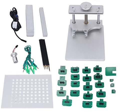 KIMISS Bdm-Rahmenadapter-Set, Led Bdm-Rahmenset, Led Bdm Frame Probe Pens Adapter Set Auto-Diagnosetest-Tool Eu-Stecker 100‑240 V für Fgtech Bdm100 ECU Programmer Tool