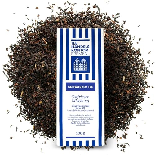Hochwertiger, Ostfriesentee lose | Schwarzer Premium Friesentee 100g | Tee in Spitzenqualität und aus traditioneller Herstellung | TEE HANDELSKONTOR BREMEN