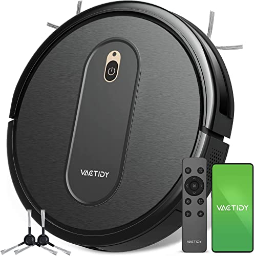 Vactidy Nimble T6 Robot Vacuum Cleaner, 2800Pa Strong Suction,Automatic Self-Charging Robotic Vacuums,WiFi/Alexa/App Remote Control Robot hoover Super-Thin Pet Hair Hard Floor Cleaner Carpet, Black