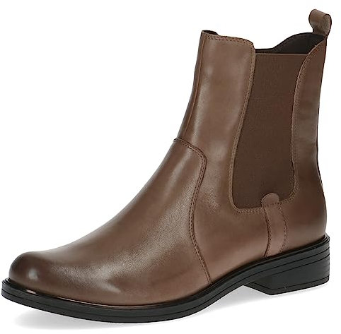 CAPRICE Damen Chelsea Boots Kleiner Absatz Elegant, Braun (Taupe Nappa), 37.5 EU