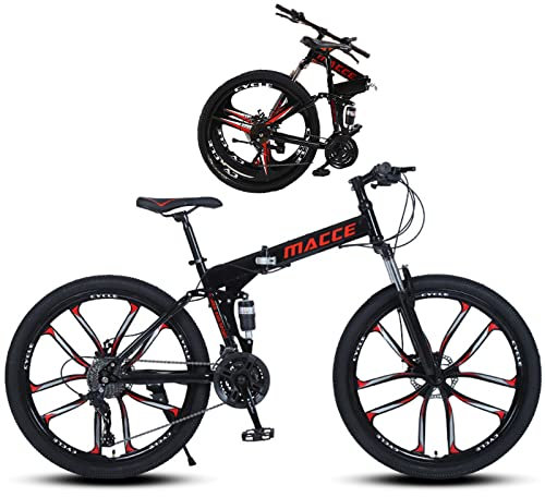 Faltrad-Klapprad für Erwachsene Discbremse Faltfahrrad-Herren-Damen 30 Gang Kettenschaltung Folding City Bike Rahmen Aus Kohlenstoffstahl,Yellow / 3 / 26inch