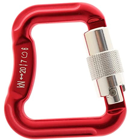 A4901-2T Schloss Karabiner, Rot - Rot, 20KN Aluminiumlegierung Paragliding Karabiner