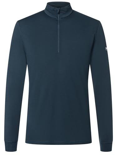 super.Natural M TUNDRA175 1/4 Zip Merino Longsleeve Herren - Herren Langarmshirt aus Merino-Polyester-Mix, Geruchsabweisendes Funktionsshirt mit Reißverschluss