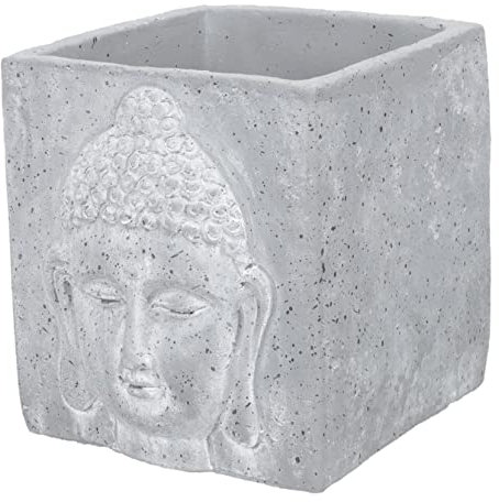 POPETPOP Pot De Fleur Bouddha Décor De Bouddha Cache Trou Pot Jardinière Extérieure Pot De Fleur D'intérieur Pots De Fleurs D'intérieur Pots De Fleurs De Bouddha Ornements Rond Ciment