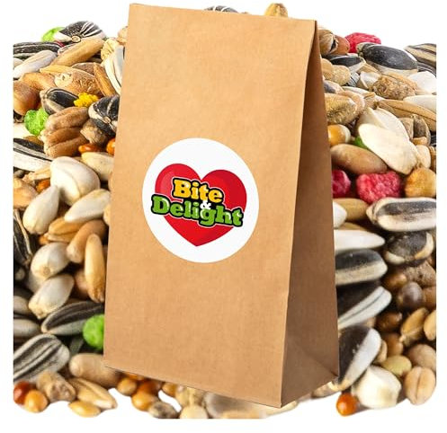 Bite & Delight Papageienfutter - Futter für Papageien - Papageienfutter Spezial ohne Nüsse - Leckerbissen für Großsittiche & Papageie - Vitaminquelle - Energiereiches & Ausgewogenes Futter - 10 kg