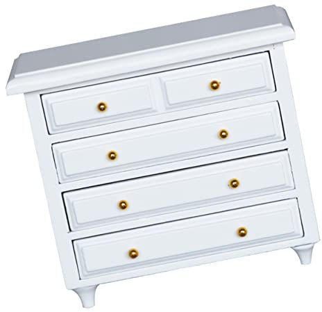 VICASKY 1stück Miniatur Holzschrank Für Puppenhaus Weißer Schubladenschrank Aus Massivem Holz Perfektes Miniaturmöbel Für Kinderzimmer Deko Und Puppenhaus Szenen