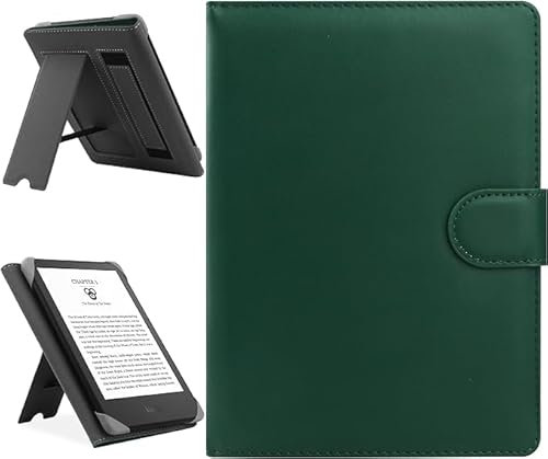 HoYiXi Étui Universel pour 6-6.8'' Kobo/Pocketbook/Tolino/Sony E-Book Reader 6.8 Kindle Paperwhite/6 Nouveau Kindle 2022 & 2019/Kobo Clara HD/Kobo Clara 2E Coque Housse avec Support,Vert