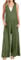 Litthing Salopette Femme Ample sans Manche Jambes Larges avec Poches Grande Taille Combinaison de Travail Tenue Décontractée