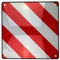Warnschild Warntafel 50x50cm Aluminium doppelseitig für Italien und Spanien