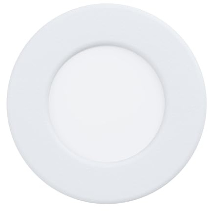 EGLO LED Einbaustrahler Fueva 6, runde Badezimmer Einbauleuchte | Badlampe Decke aus Kunststoff in Weiß, Einbaustrahler flach, warmweiß-kaltweiß, IP44, ∅ 8,6 cm