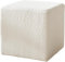 DELIFE Sitzhocker Dado Bouclé Creme-Weiß 45x45 cm