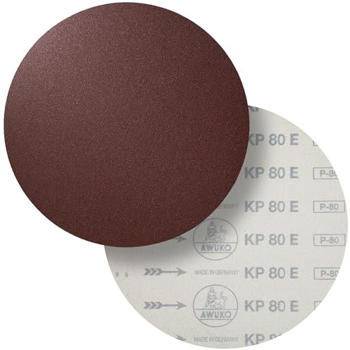10 x Awuko Schleifscheibe Schleifblatt KP80E Klett 300 mm ungelocht Korn wählbar 80