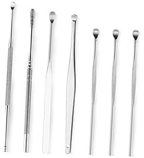 GARVALON 8 Stück Edelstahl Ohrreiniger Set Mit Ohrstochern Für Effektive Reinigung Und Einfache Anwendung, Robust Und Rostfrei