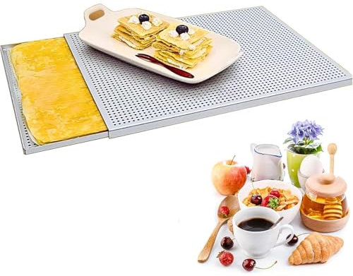 XGHDPBM Puff Pastry Sheets for Baking, 40 * 30 cm Puff Pastry Baking Tray, Thick Two Layer Oven Baking Sheet Baking Pan, Mille Feuille Rectangular Pastry Molds Baking Pan, for Dessert, Thickness 2mm