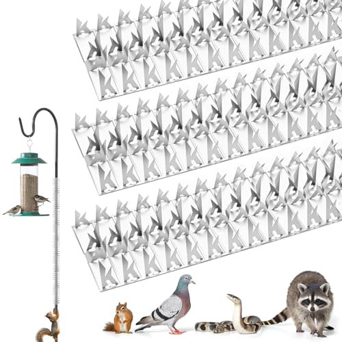 Taubenabwehr Spikes Edelstahl 6M/20FT, Vogelabwehr Spikes, Vogelschreck, Vogelschutz Spikes für Balkon Dach Fenster Garten Dachrinne (20 Stück)