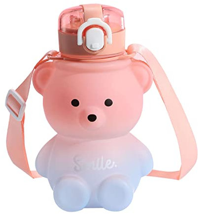 Bouteille d'eau pour enfant avec paille Tasse Ours Sport de plein air Fille école Tasse à boire