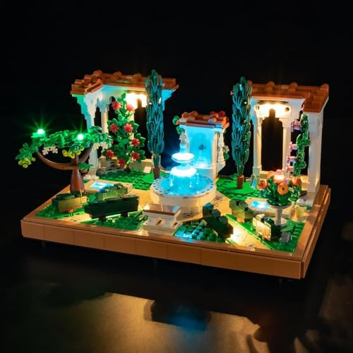 GEAMENT LED Light Kit Compatible with LEGO Fountain Garden Building Blocks Model - Lighting set for Icons 10359 (Model Set Not Included)