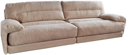 KAWOLA Cord Sofa 3-Sitzer XXL CINE Big Sofa in Cordstoff Beige, Wohnlandschaft Lounge, Trendiges Wohnzimmermöbel