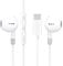 PH26 - Auriculares con cable USB-C, auriculares intraaurales con micrófono y control de volumen, auriculares estéreo de alta fidelidad compatibles con Motorola Edge 40 Neo - Blancos