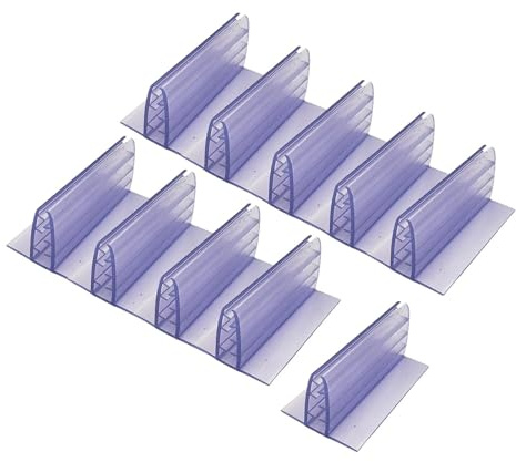 Selbstklebende Acrylplattenhalter, Niesschutz-Clips, transparentes PVC für Glas, Plexiglas, Stützplatten, 2 bis 6 mm dick, für Büro, Empfang, Schreibtisch, Trennwand, 75 mm, 10 Stück