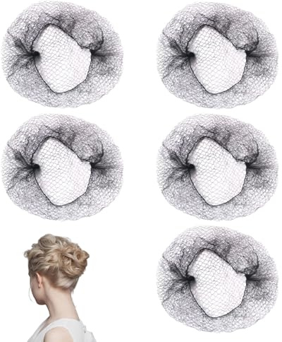 Pryon 5 Pcs Black Slumber Hair Net with Elasticated Edges for Sleeping, Thicker Nets to Hold Hair in Place, Comfortable Night Hairnet for Ladies, Ideal for Sleeping and Keeping Haires Neat